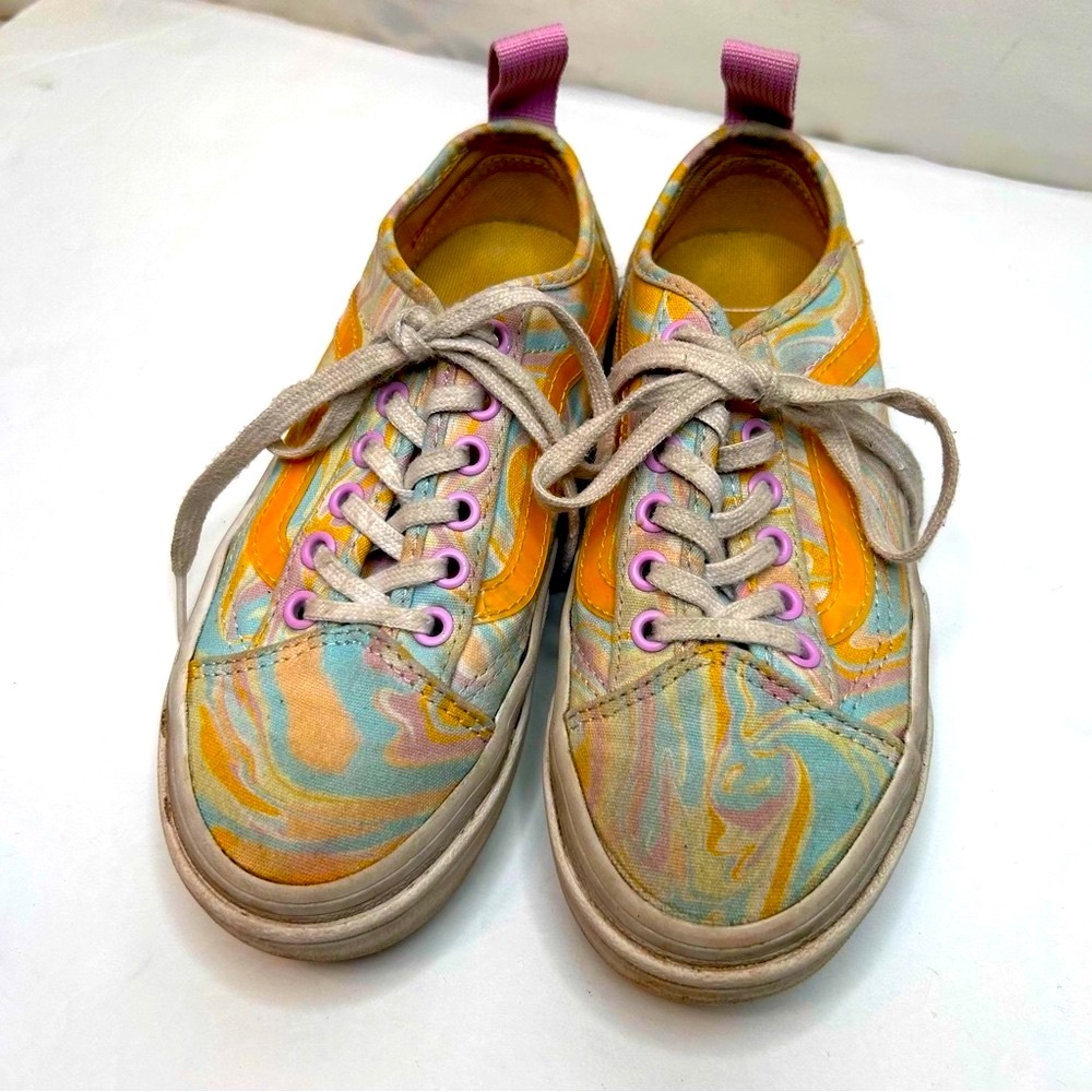 Vans Sentry Old Skool Swirl colorful Sneakers Canvas Low-Top Mens 4.5 Womens 5